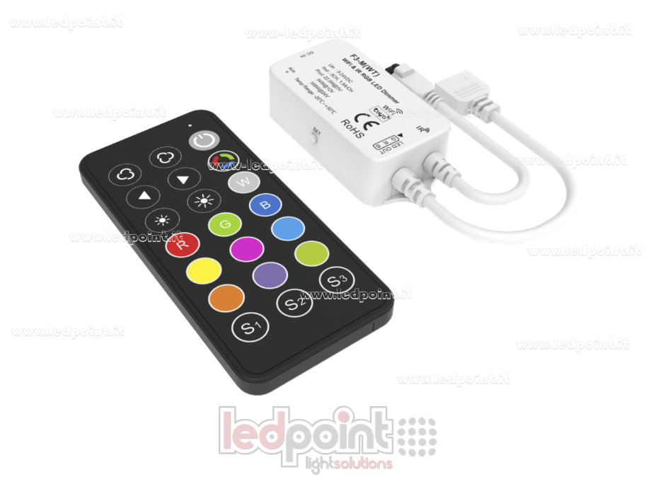 Kit de controlador WiFi e IR RGB, 3 canales * 1,5 A, 5-24 V CC