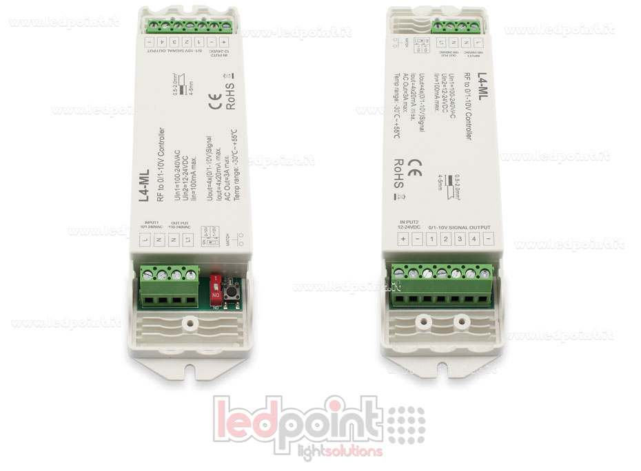 Receptor RF 2.4GHz 4 canales salida 0/1-10V Receptor RF 2.4GHz 4 canales salida 0/1-10V