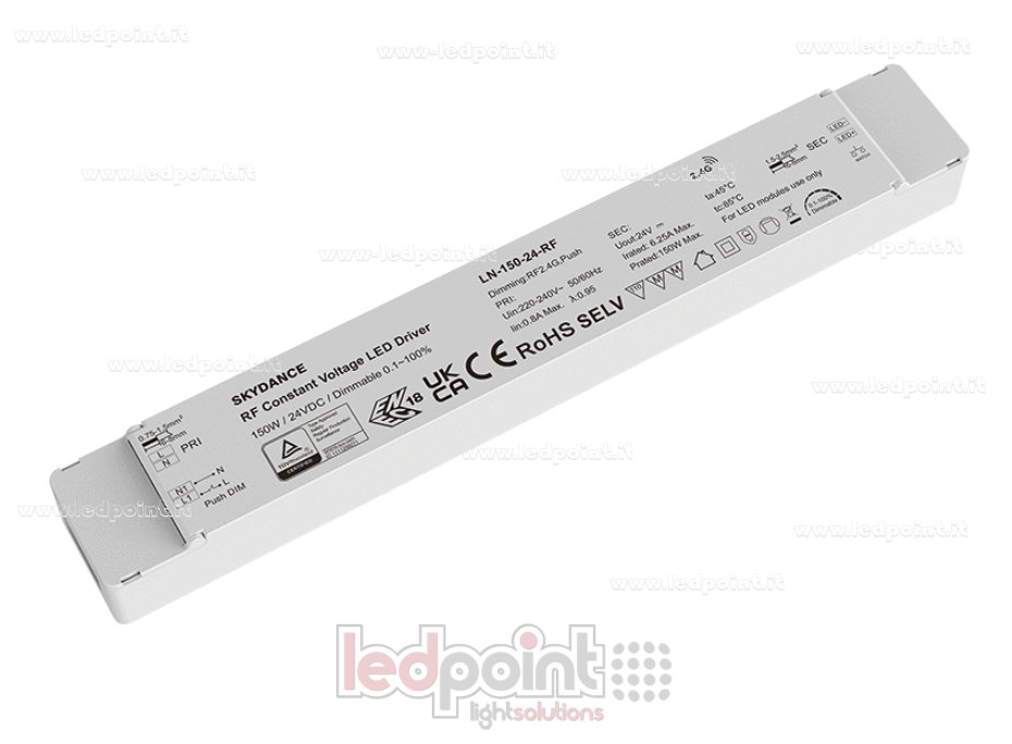 Fuente de alimentación RF de 150 W, 24 V, inalámbrica, regulable por pulsador