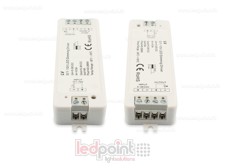 Monocromo 0 / 1-10V receptor, voltaje constante 5/36V, 1ch*8A Monocromo 0 / 1-10V receptor, voltaje constante 5/36V, 1ch*8A