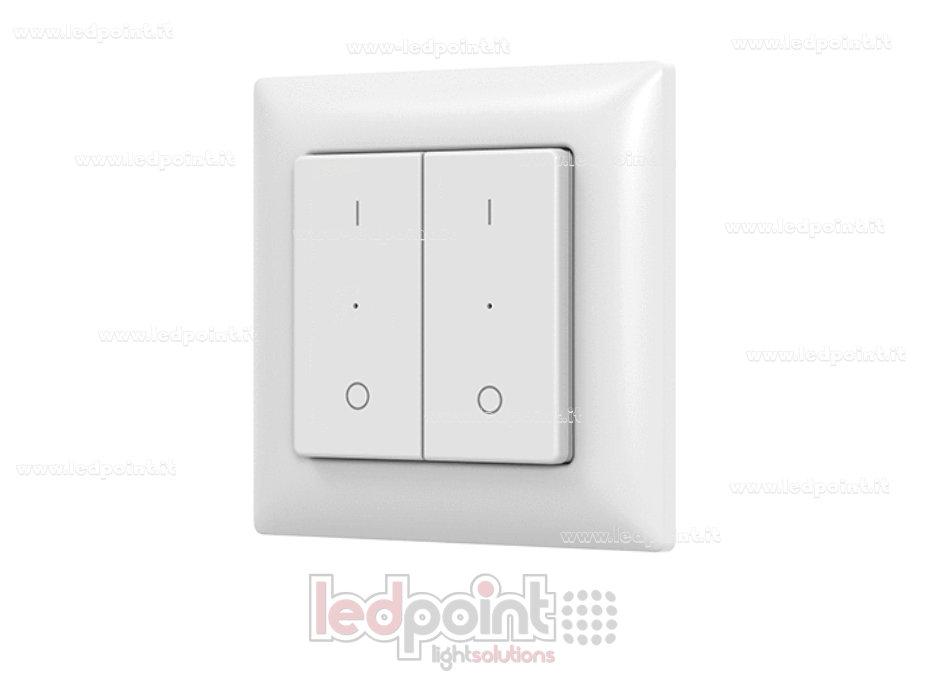 Mando a distancia de pared monocromático de 86x86mm, 2 zonas, RF 2,4G
