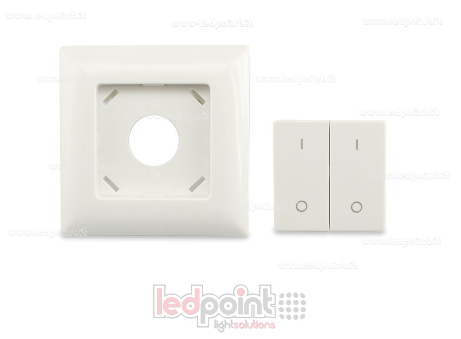 Mando de pared 86x86mm monocromático 2 zonas RF2.4G