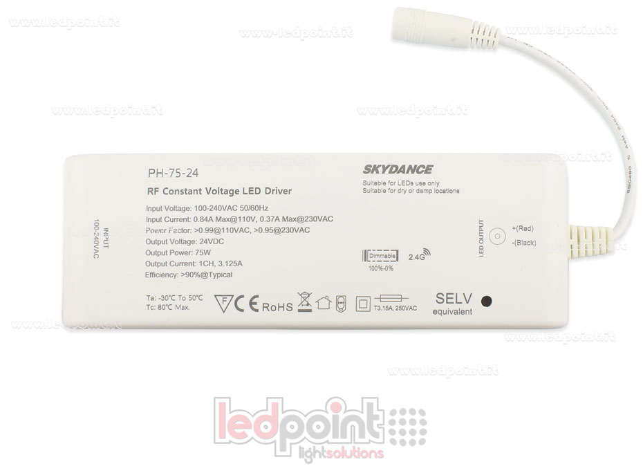 Fuente de alimentación 75W 24V, 1 canale, Wireless SkyDance SK-PH-75-24