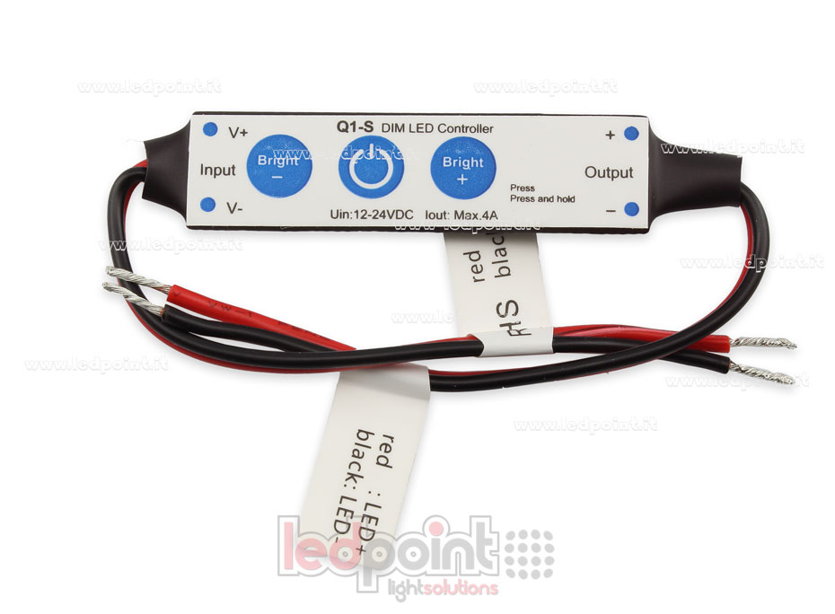 Receptor dimmer mini monocromático 12/24V, 1 ch 4A/CH 3 teclas no RF Receptor dimmer mini monocromático 12/24V, 1 ch 4A/CH 3 teclas no RF