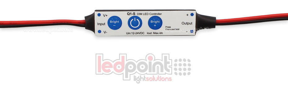 Receptor dimmer mini monocromático 12/24V, 1 ch 4A/CH 3 teclas no RF Receptor dimmer mini monocromático 12/24V, 1 ch 4A/CH 3 teclas no RF