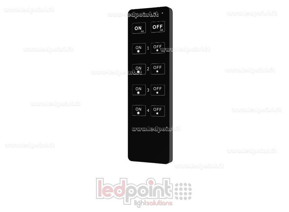 Mando a distancia RF2.4G monocromo negro de 4 zonas