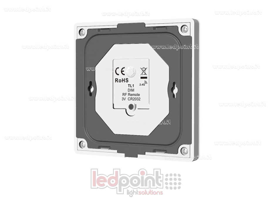 Mando a distancia de pared monocromático, a pilas, blanco, 4 zonas, RF 2,4 GHz Mando a distancia de pared monocromático, a pilas, blanco, 4 zonas, RF 2,4 GHz