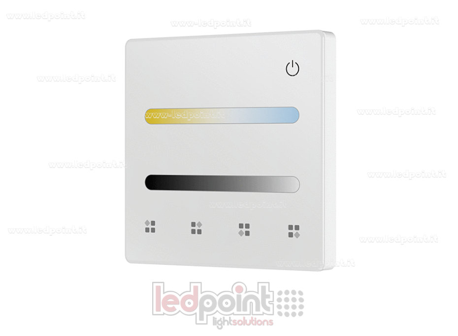 Mando a distancia de pared CCT a pilas, blanco, 4 zonas RF 2,4 GHz Mando a distancia de pared CCT a pilas, blanco, 4 zonas RF 2,4 GHz