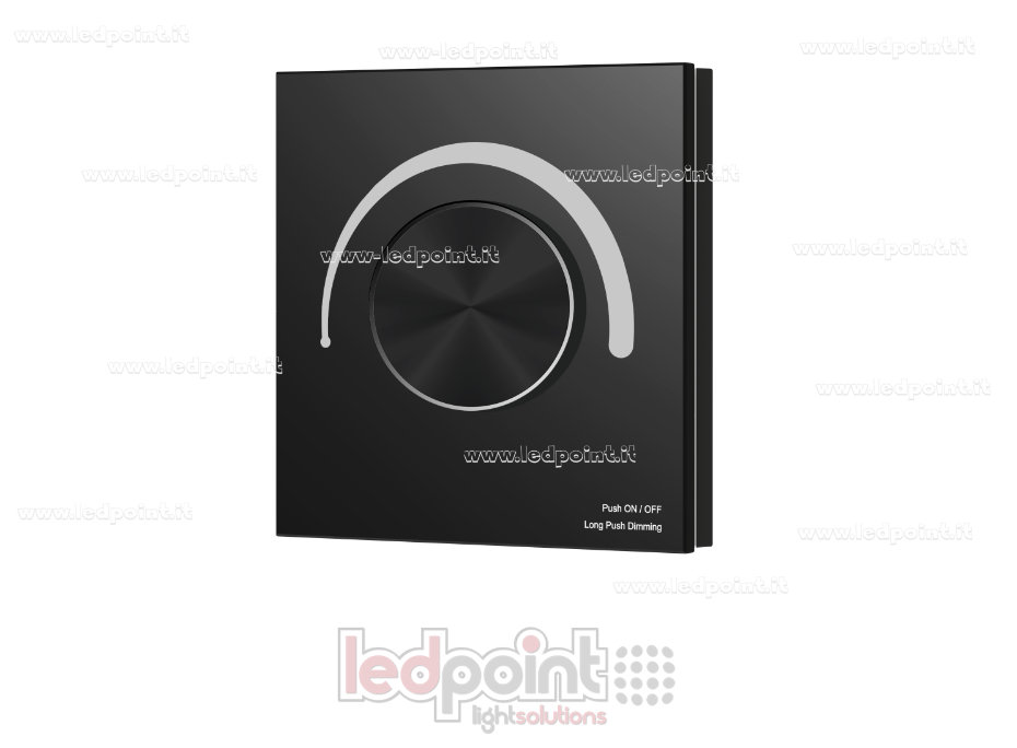 Mando Dimmer Triac WiFi de Pared, 86x86mm, 1 Zona con Rueda Giratoria, Negro