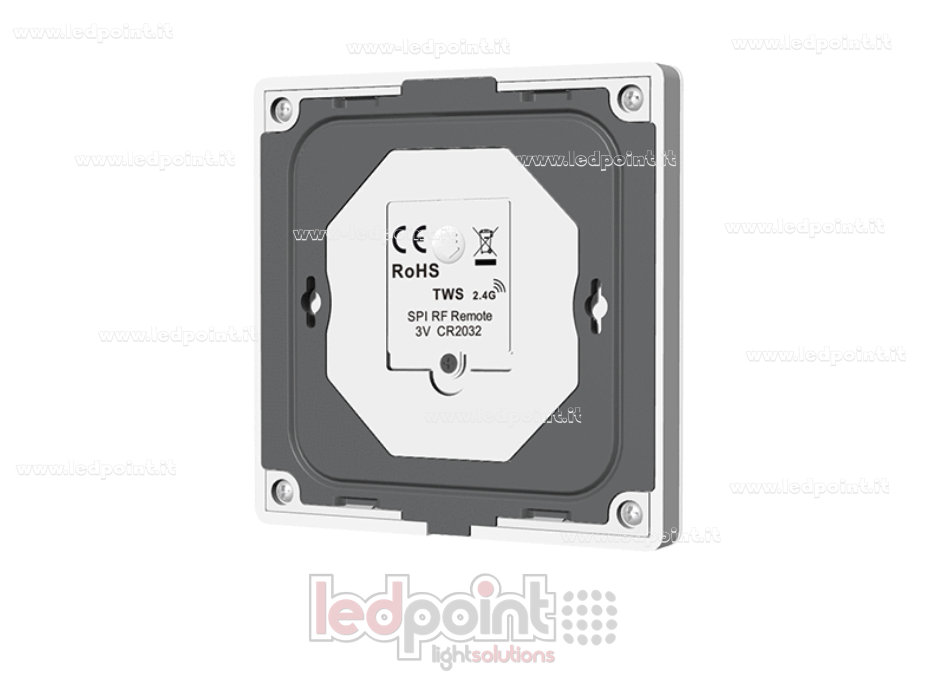Mando a distancia de pared SPI RF RGB, RGBW, a pilas, blanco, 3 V CC, RF 2,4 GHz Mando a distancia de pared SPI RF RGB, RGBW, a pilas, blanco, 3 V CC, RF 2,4 GHz