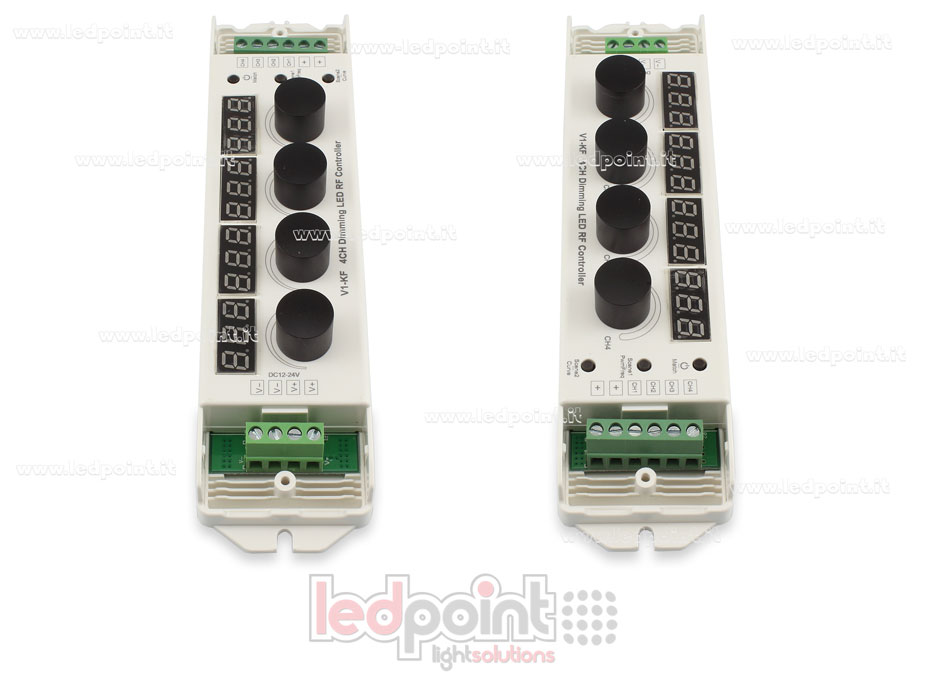 Receptor controlador monocromático con 4 botones, 12-24V, 4ch*4A, RF 2.4G Receptor controlador monocromático con 4 botones, 12-24V, 4ch*4A, RF 2.4G