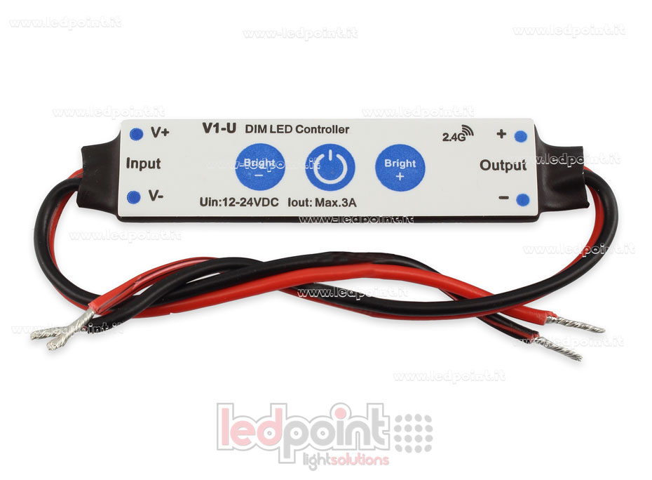 Ricevitore dimmer mini monocromatico 12/24V, 1ch 3A/CH SK-V1-U