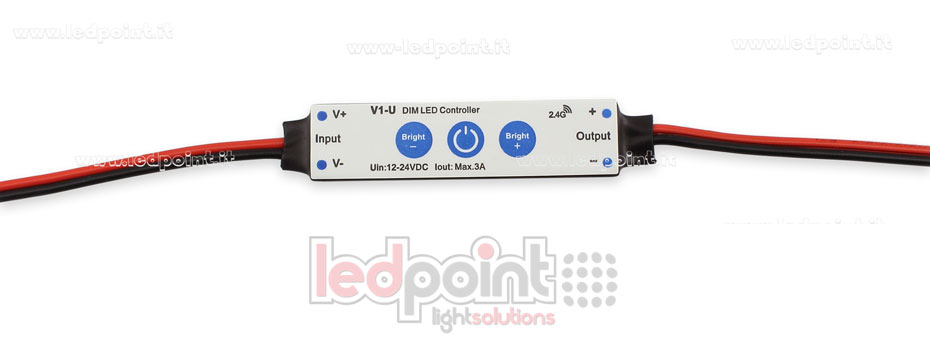 Ricevitore dimmer mini monocromatico 12/24V, 1ch 3A/CH SK-V1-U