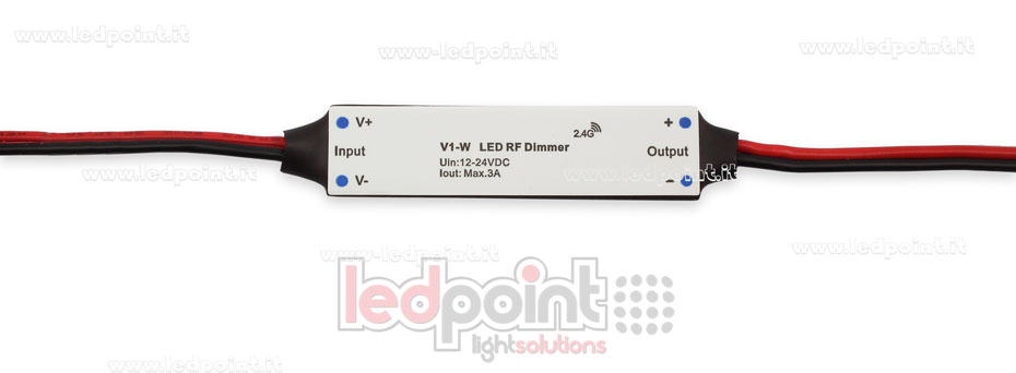 Mini dimmer receptor para instalación en perfiles de aluminio, monocromático, 12/24V, 1ch 3A/CH, RF 2.4G Mini dimmer receptor para instalación en perfiles de aluminio, monocromático, 12/24V, 1ch 3A/CH, RF 2.4G