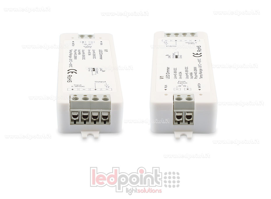 Receptor dimmer monocromático con interruptor 5/36V, 1ch*8A, 500PWM, RF 2.4G