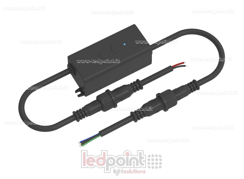 Receptor controlador RGB impermeable IP67 12/24V, 3ch*1.5A, RF 2.4G y 2 Botones Receptor controlador RGB impermeable IP67 12/24V, 3ch*1.5A, RF 2.4G y 2 Botones