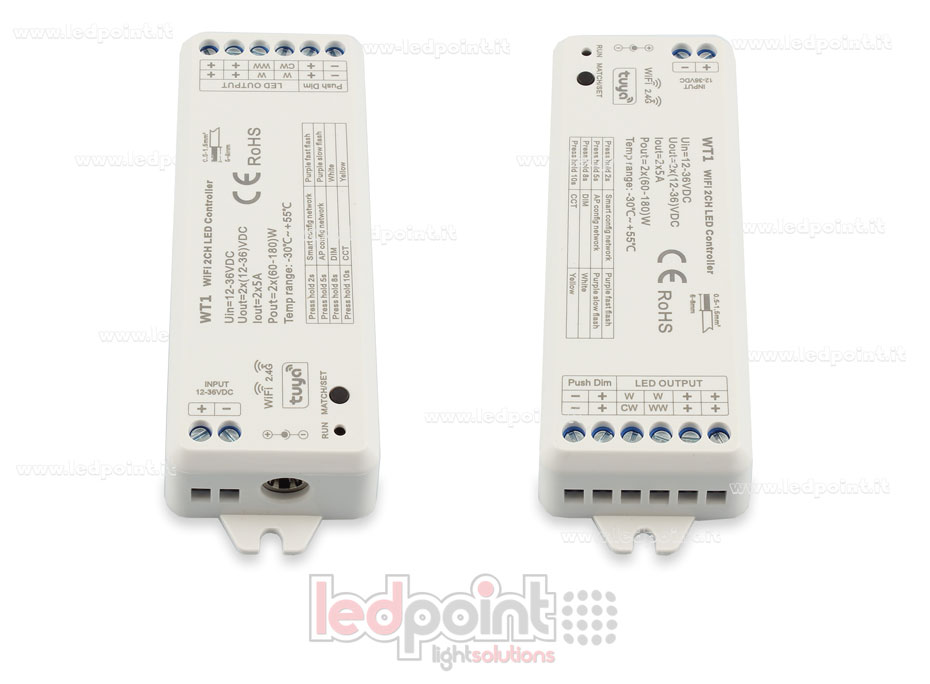 Controlador Wifi y RF 2.4G, CCT y monocromático Controlador Wifi y RF 2.4G, CCT y monocromático