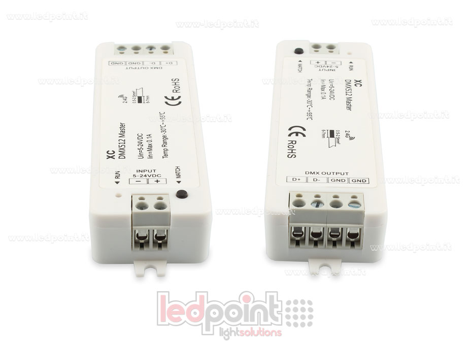Receptor controlador master DMX RGBW, RF 2.4G