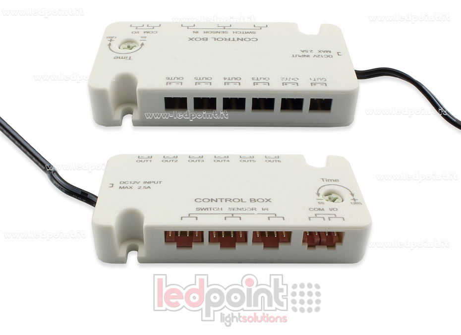 Caja de control para tiras led y entrada de sensor, 12V, max 2.5A STP-BOX-12