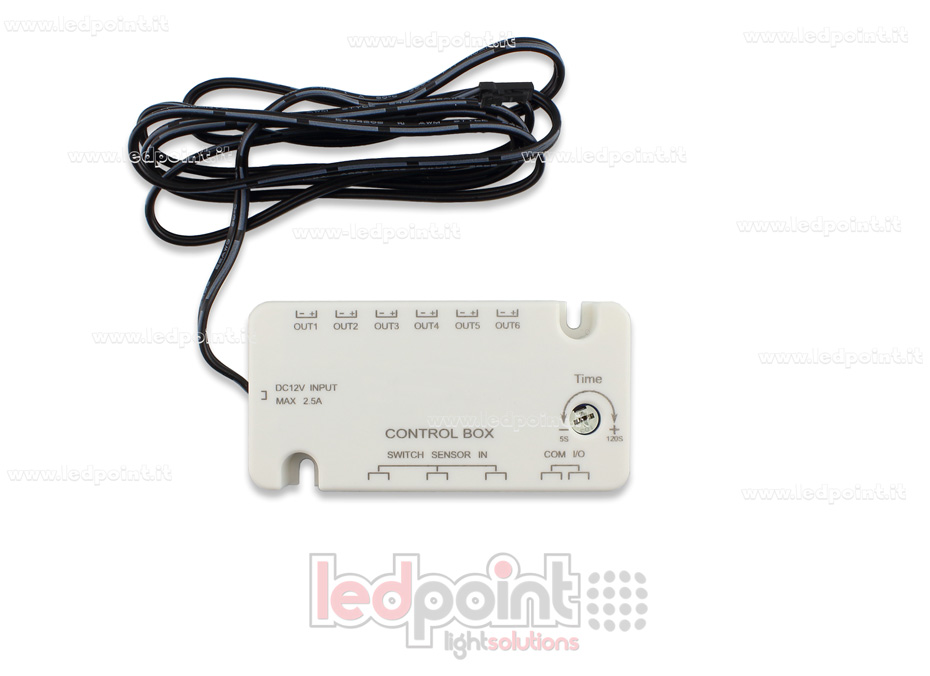 Caja de control para tiras led y entrada de sensor, 12V, max 2.5A STP-BOX-12