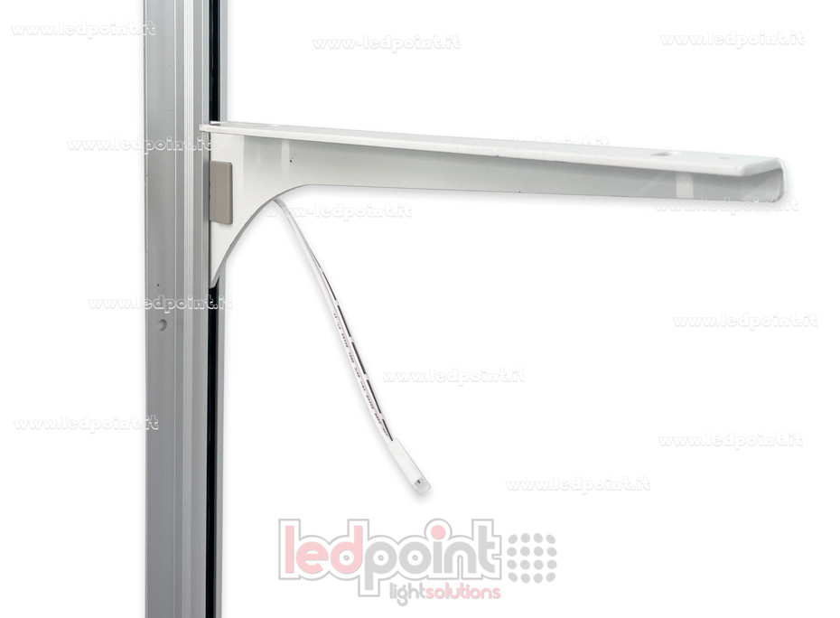 Guía electrificada para armario con un montante, plateada de 2,4m de longitud y 1m de cable
