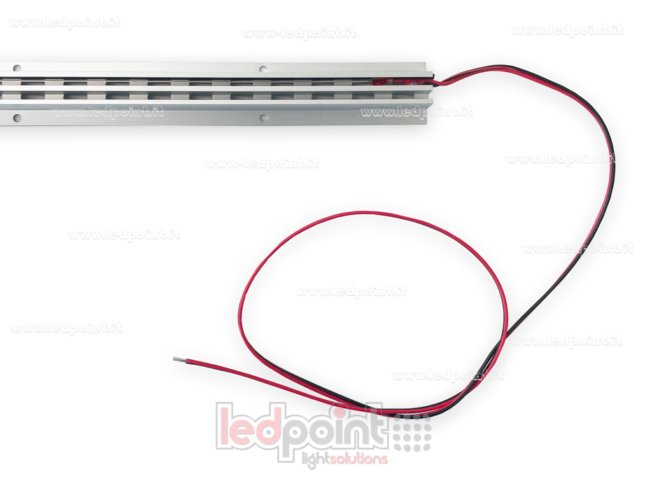 Guía electrificada para armario con dos montantes, plateada, 2,4 m de longitud y 1 m de cable