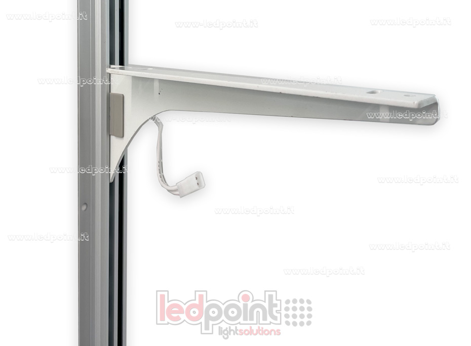 Guía electrificada para armario con dos montantes, plateada, 2,4 m de longitud y 1 m de cable