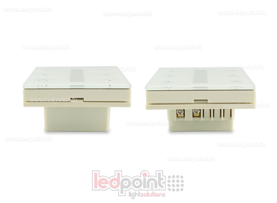 Mando táctil monocromático de pared 4 zonas 1 escena RF 2,4 GHZ (100-277V AC) para tecnología ZigBee