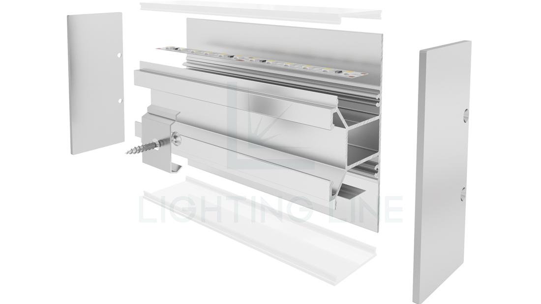 Perfil en aluminio para tiras de led PR-WL04-05-S2