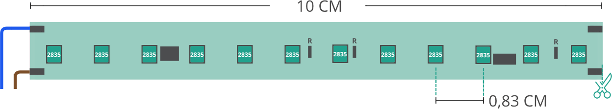 Dibujo técnico tira led 2835 230V IP65 4000K 120led/m Dibujo técnico tira led 2835 230V IP65 4000K 120led/m