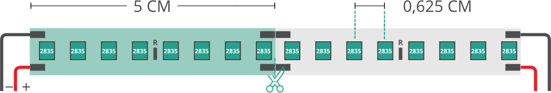 Dibujo técnico tira led 2835 24V IP20 3000K 3step 160led/m