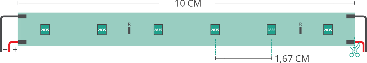 Dibujo técnico tira led 2835 24V IP65 3000K 3step 60led/m K52-30s-060DF2