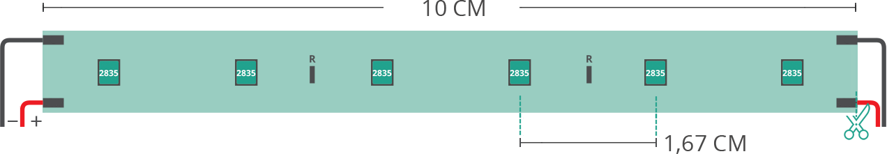 Dibujo técnico tira led 2835 24V IP65 2900-3000K 60led/m B52-290-60822
