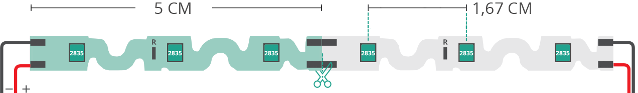 Dibujo técnico tira led 2835 12V IP20 4000-4250K 60led/m