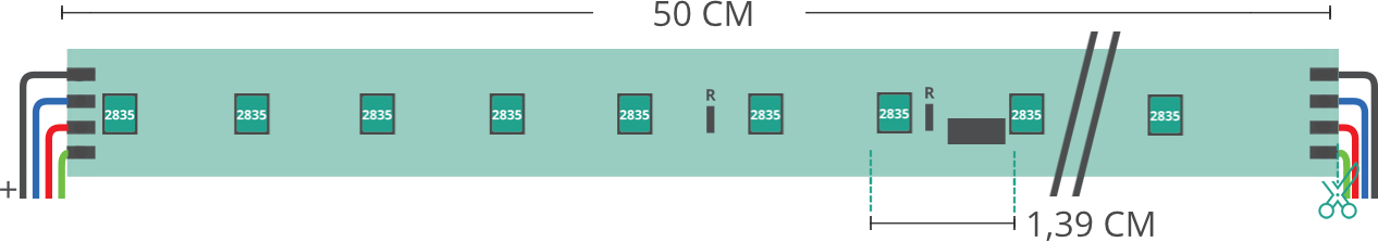 Dibujo técnico tira led 2835 230V IP65 RGB 96led/m Dibujo técnico tira led 2835 230V IP65 RGB 96led/m
