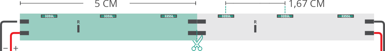 Dibujo técnico tira led 335 12V IP20 6000-6500K 60led/m