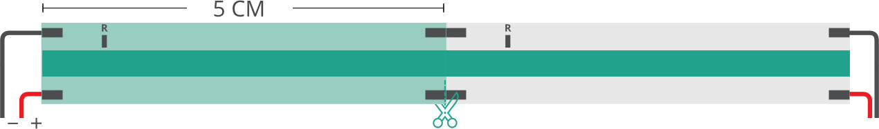 Dibujo técnico tira led COB 24V IP20 2700K 480led/m