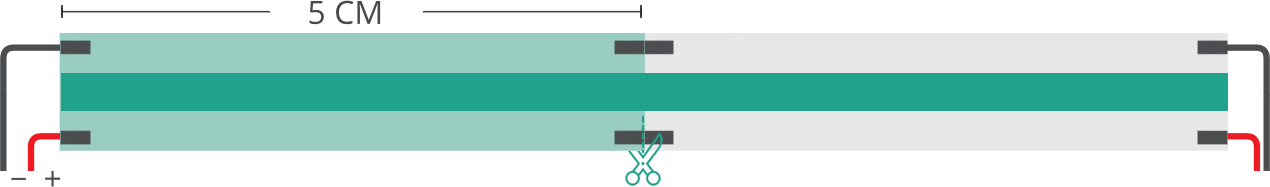 Dibujo técnico tira led COB 48V IP20 3000K 480led/m