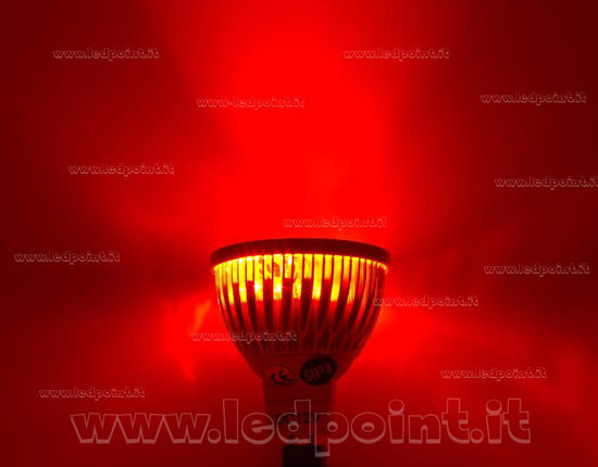 Imagen de Foco 4x1W 12V AC/DC con casquillo  MR16 (GU5.3) luz roja