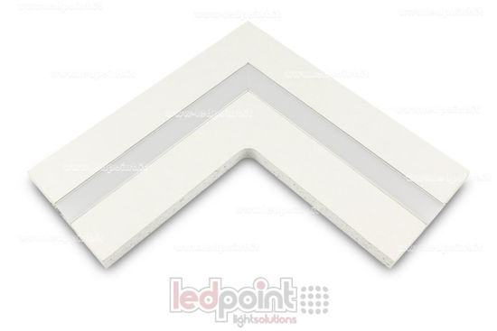 Imagen de Empalme en forma de L para perfil en alluminio con cartón piedra 44x12mm