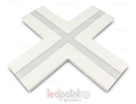 Imagen de Empalme en forma de X para perfil en aluminio con cartón yeso 44x12mm
