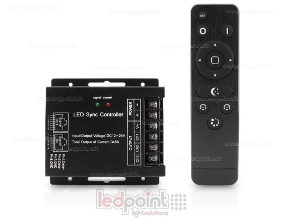 Imagen de Controlador CCT (tonalidad del blanco) RF 433 MHz 12/24V 2ch*8A
