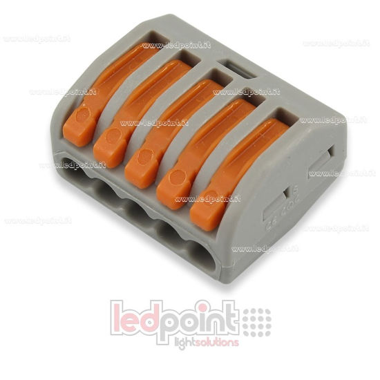 Imagen de Conector rápido 5 hilos con barra para cables 22-12 AWG (0,2-3,3 mm2)