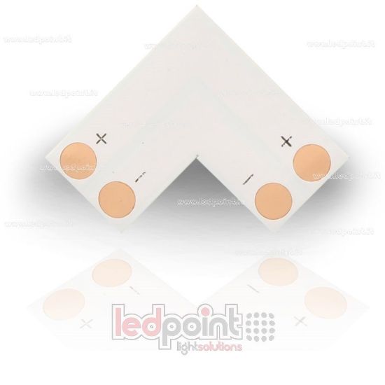 Imagen de Conector para soldar en forma de L para tiras de led  2835 y 3528 monocromáticas (PCB 8mm)