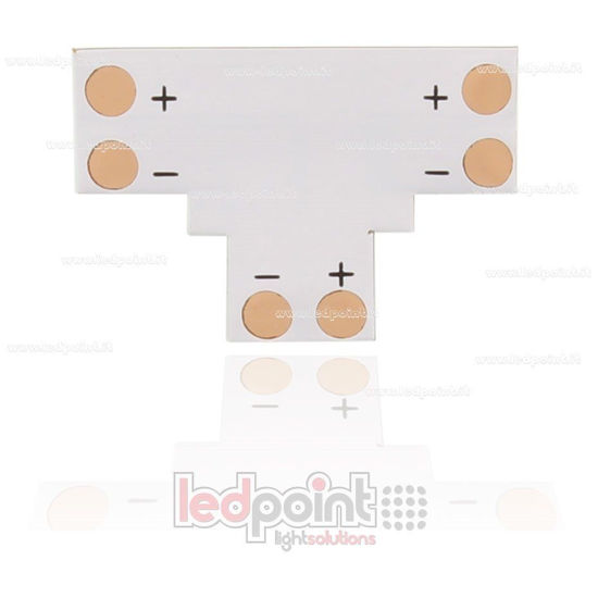 Imagen de Conector para soldar en forma de T para tiras 2835 y 3528 (8mm) monocromáticas (PCB 8mm)