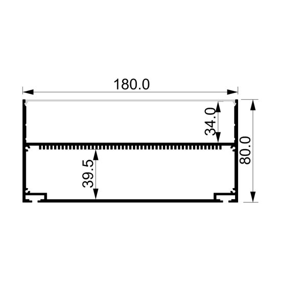 Imagen de Perfil en aluminio 180x80mm, 2 metros