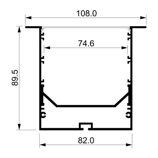Imagen de Perfil en aluminio 80x90mm, 3 metros
