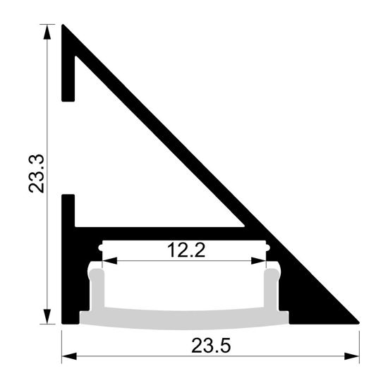 Imagen de Perfil en aluminio para pared 23x23mm, 2 metros