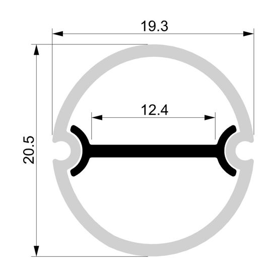 Imagen de Perfil en policarbonato redondo opaco con alma interna en aluminio, impermeable, 2 metros