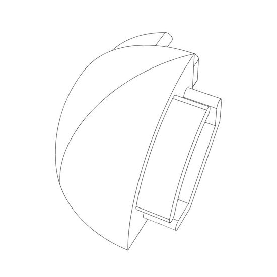 Imagen de Modelo descargable para impresión 3D de tapa angular redonda interior para perfil angular AN02-08 y AN03-08